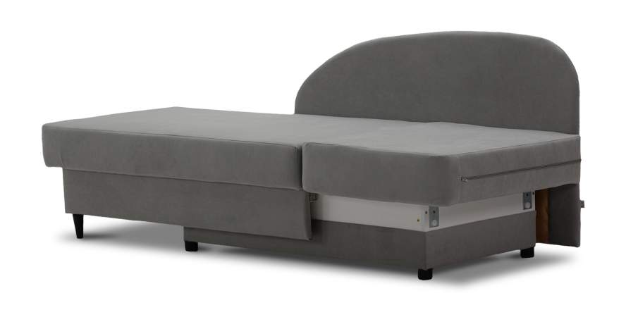 Угловая кушетка правая Иби Дымчатый серый велюр