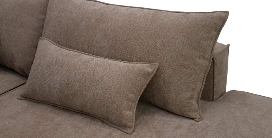 Угловой диван правый Рейф песочный шенилл