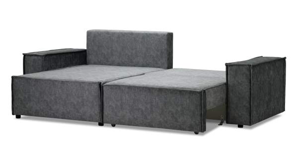 Угловой диван Фабио темно-серый велюр