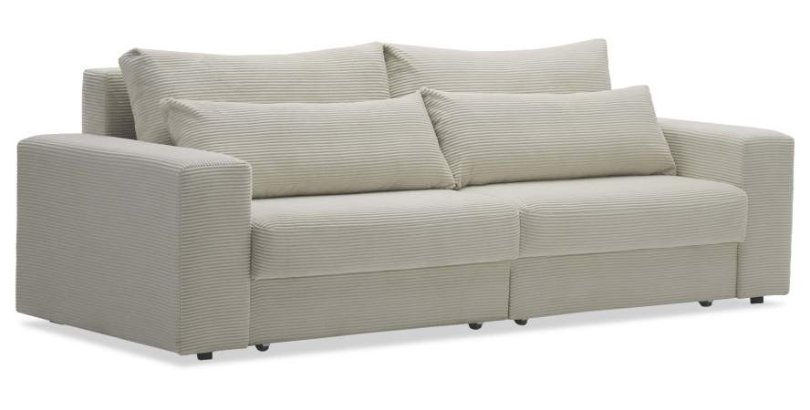 Прямой диван Рица Молочный кремовый велюр 