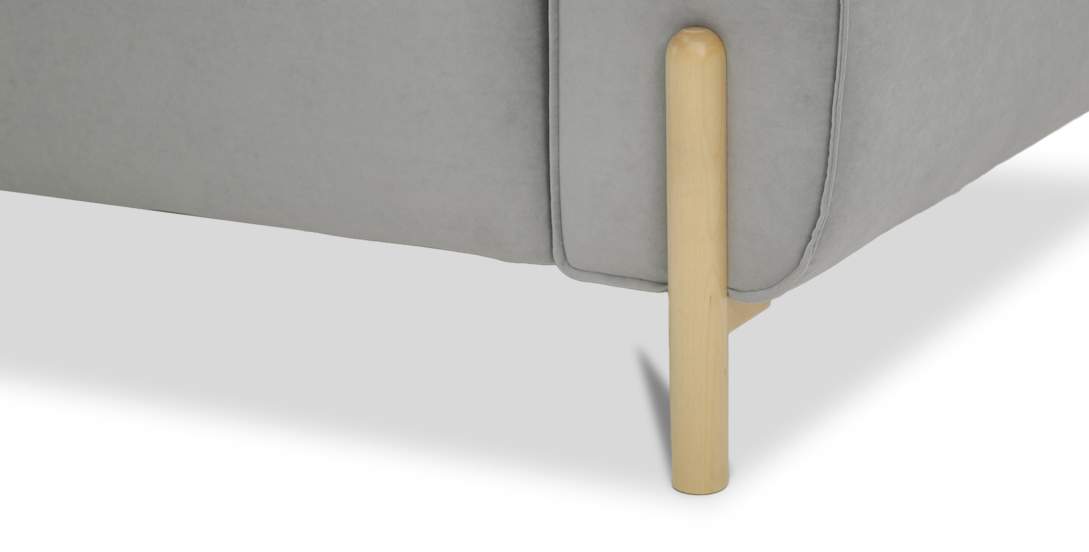 Прямой диван Тельда серый велюр