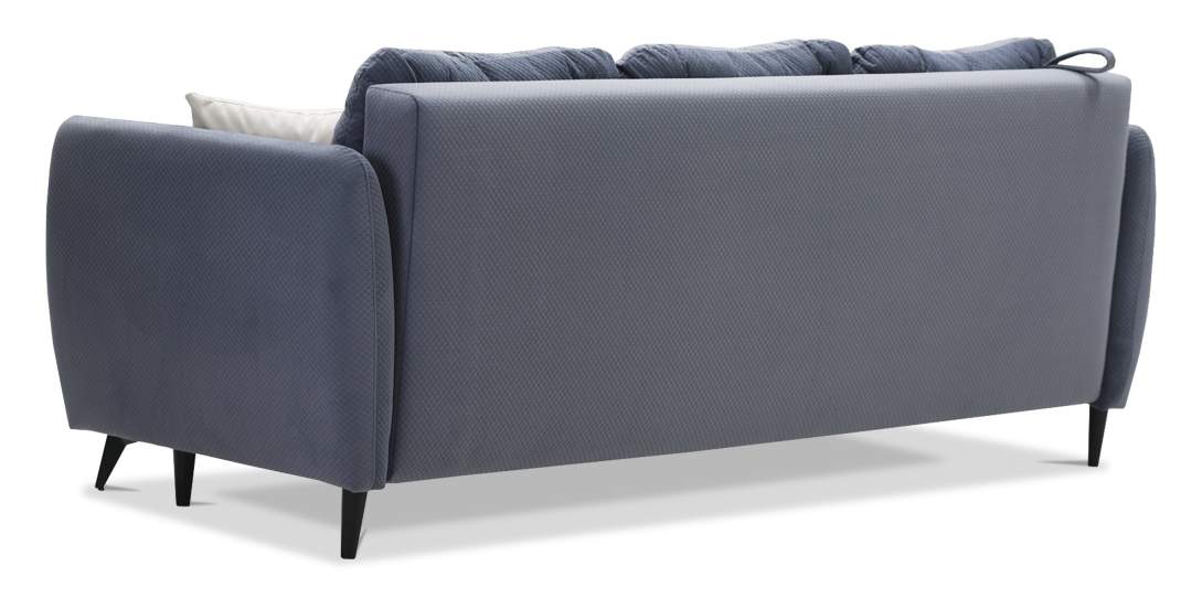 Прямой диван Тиволи Серо-синий велюр