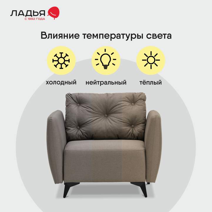 Нераскладное кресло Тиволи коричневая рогожка