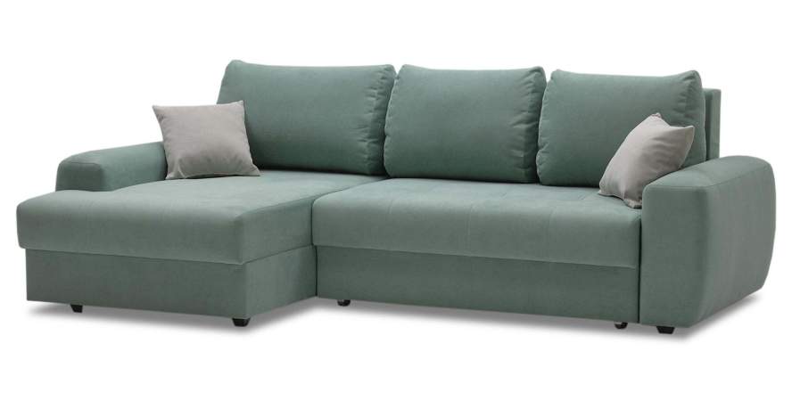 Угловой диван левый Коста Бирюзовый велюр Уцененный
