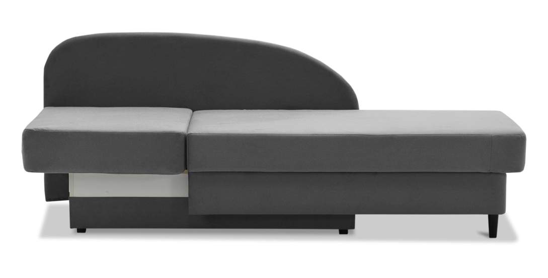 Угловая кушетка левая Иби Антрацитовый велюр