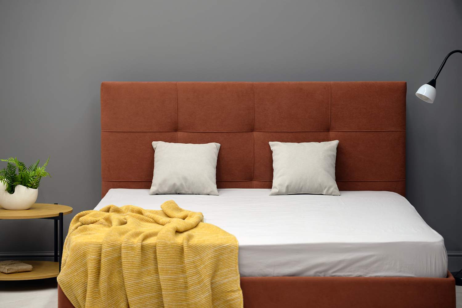 Двуспальная кровать Келли 180 терракотовый велюр