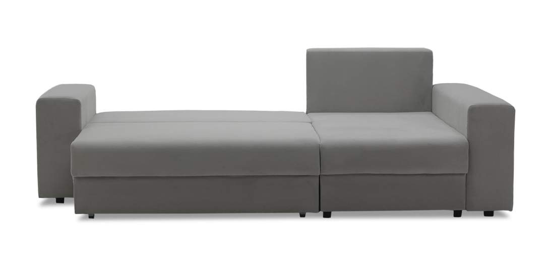 Угловой диван правый Майами Дымчатый серый велюр 