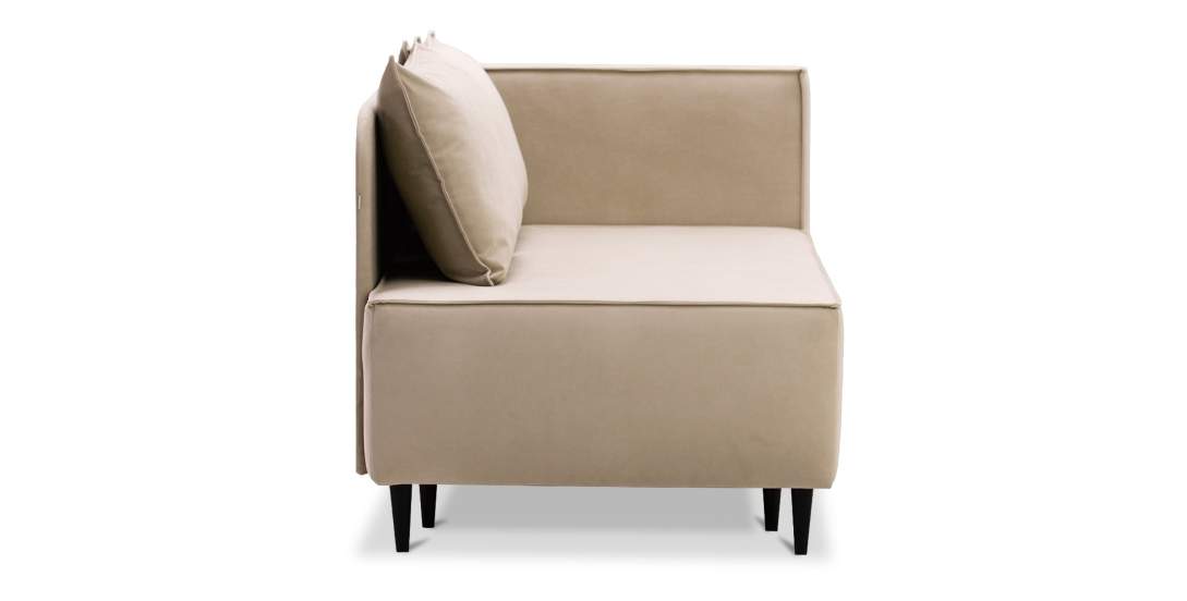 Угловая кушетка левая Элфи бежевый велюр