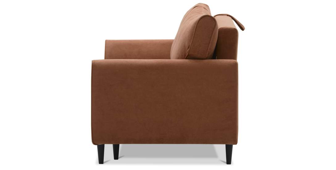 Прямой мини диван Касита 140 терракотовый велюр