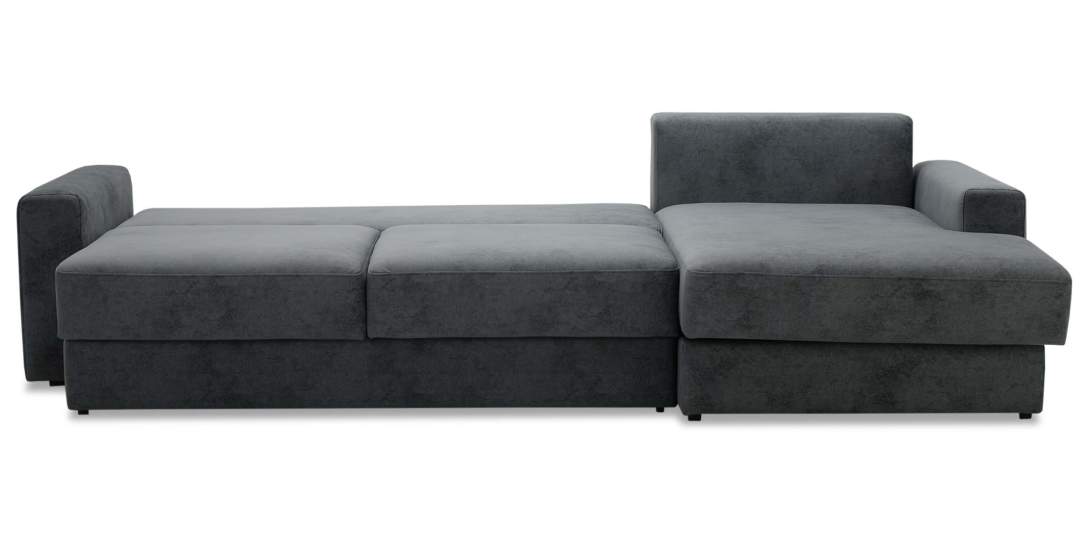 Угловой диван правый Вегас Графитовый велюр