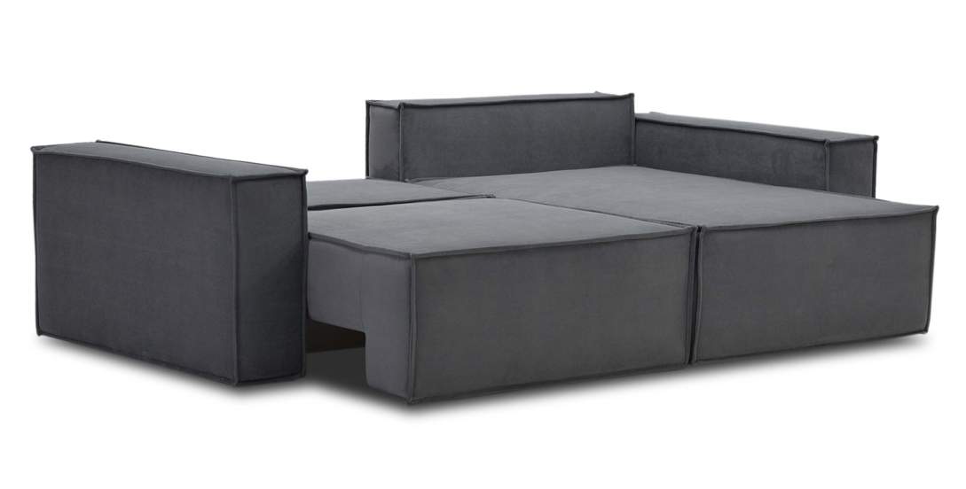 Угловой диван Тейлор Серый велюр