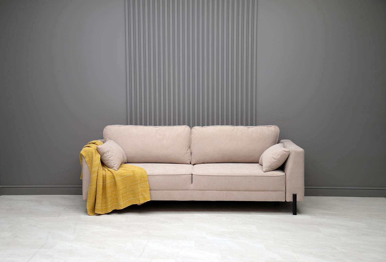 Прямой диван Энгри бежевый велюр