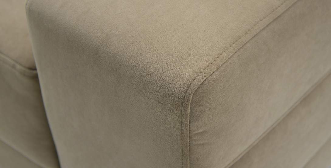 Угловой диван правый Белес Светло-коричневый велюр