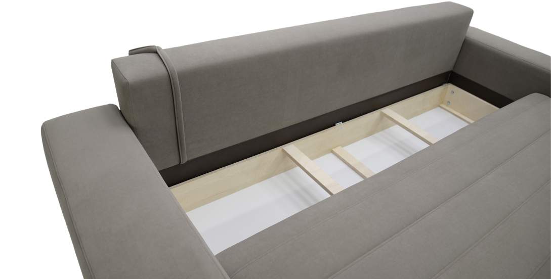 Прямой диван Белес миди коричневый велюр