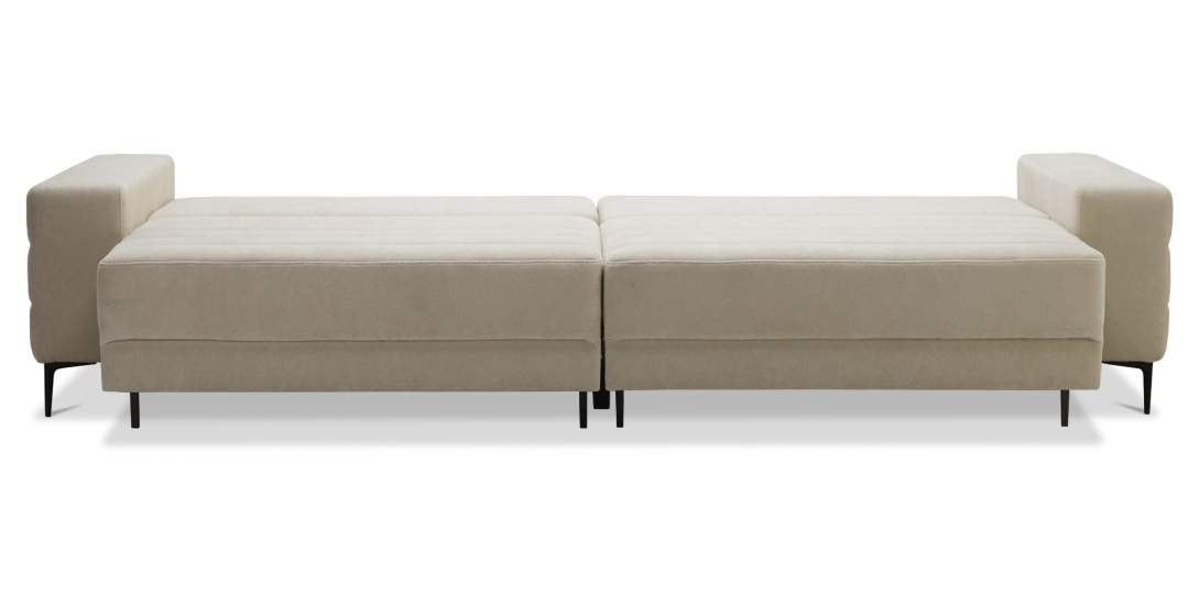 Прямой диван Белес Молочно-кремовый велюр