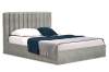Двуспальная кровать Страйп 140 светло-серый велюр