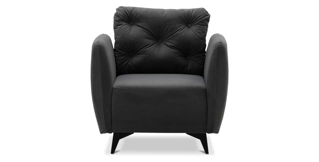 Нераскладное кресло Тиволи серый велюр 