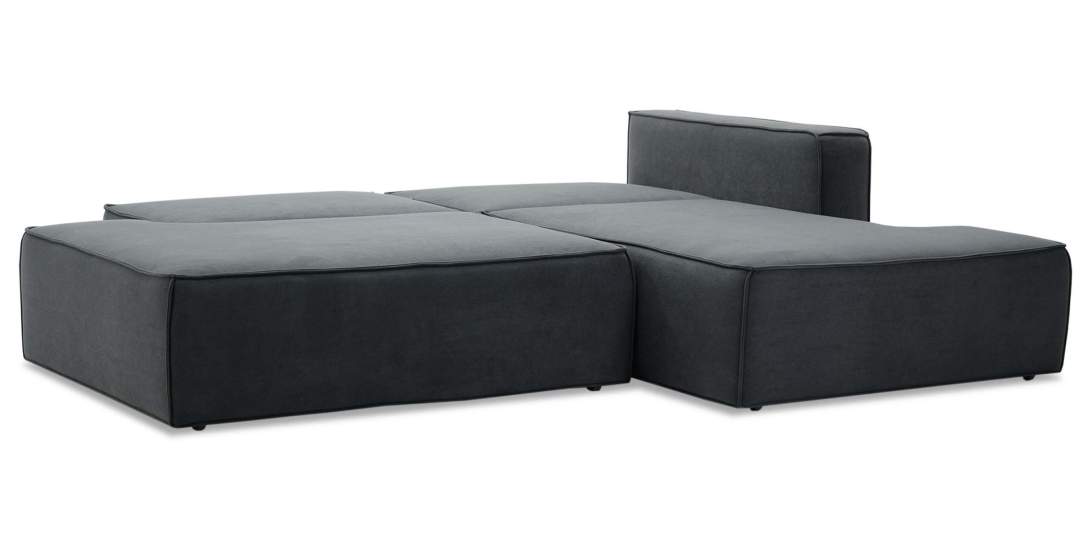 Угловой диван правый Рейф Графитовый велюр