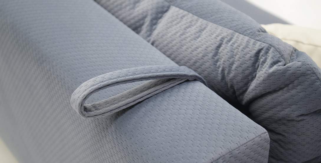 Прямой диван Тиволи Серо-синий велюр