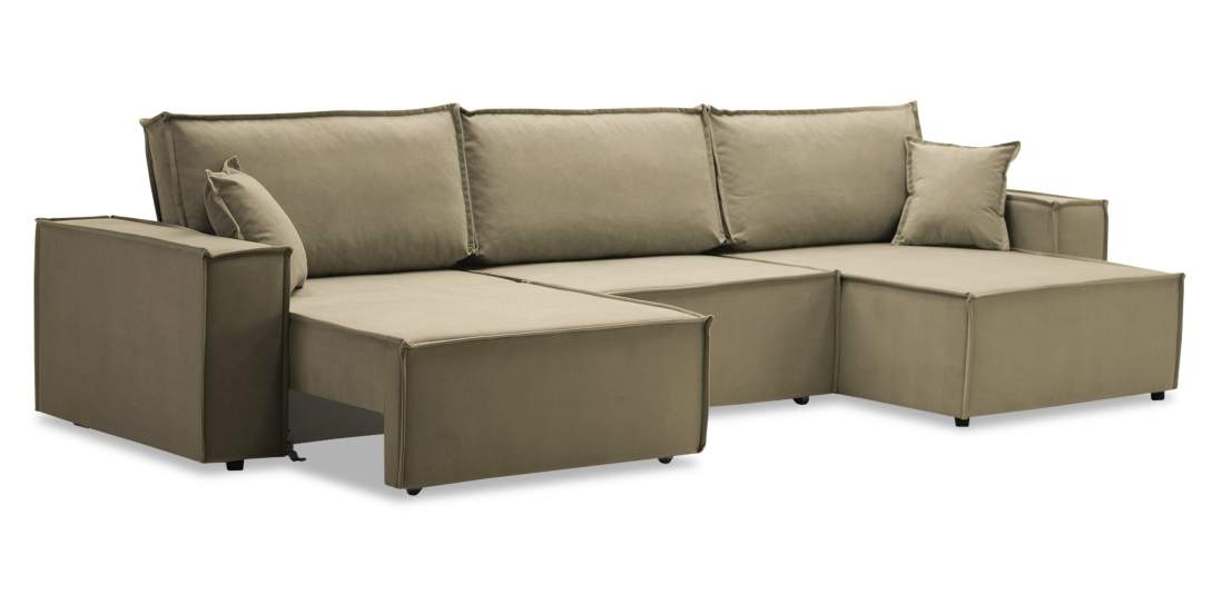 Угловой диван Фабио Max Бежевый велюр