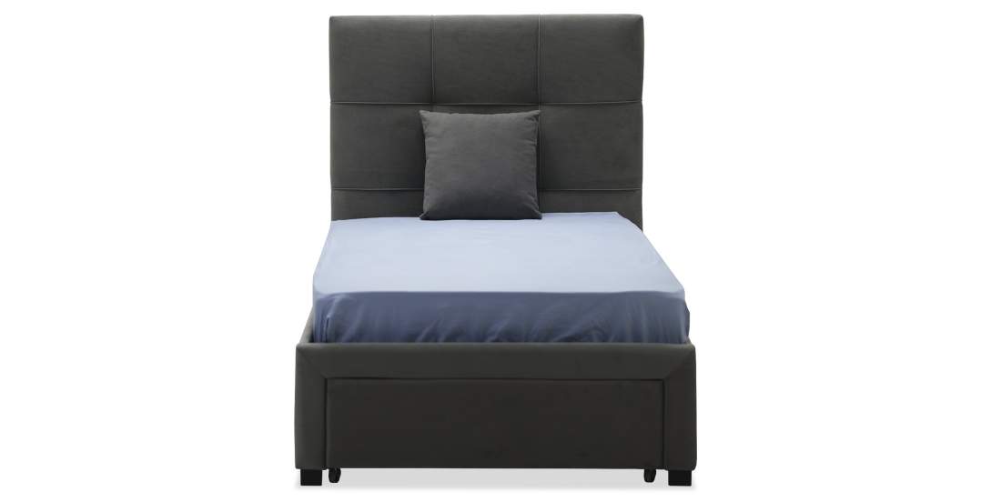 Односпальная кровать Борба 90 серый велюр