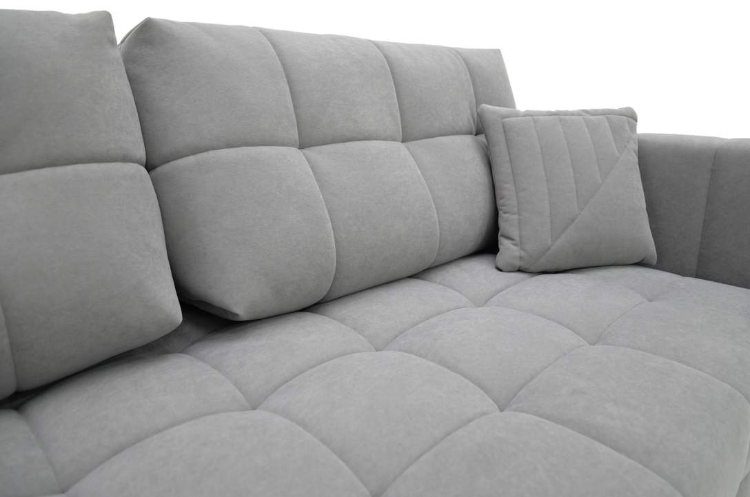 Прямой диван Энзо серый велюр