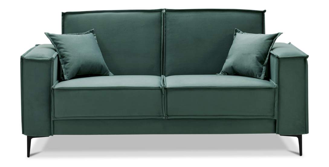 Прямой мини диван Авиньон изумрудный велюр