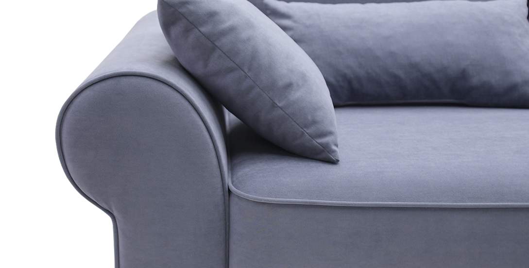 Прямой диван Тьерри Дымчатый фиолетовый велюр