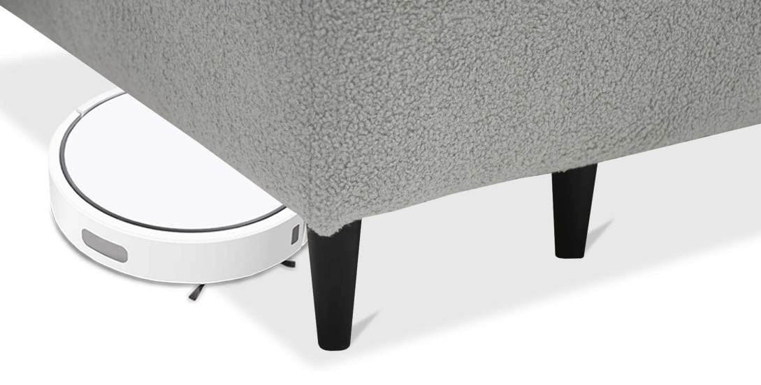 Угловая кушетка левая Элфи Cеребристый букле 