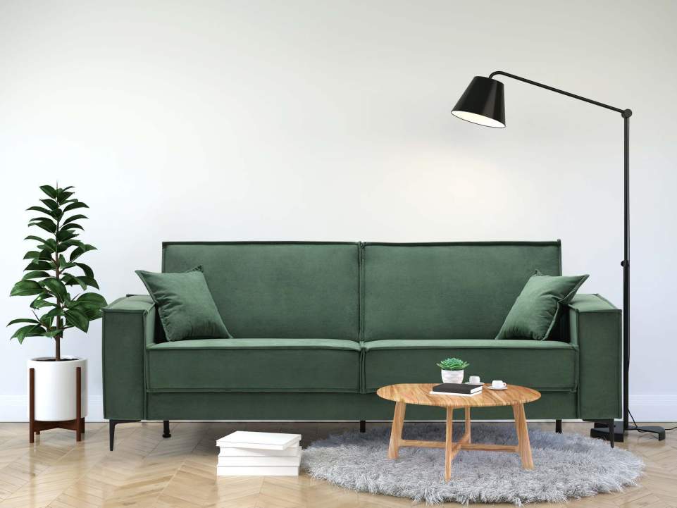 Прямой диван Авиньон Зеленый велюр