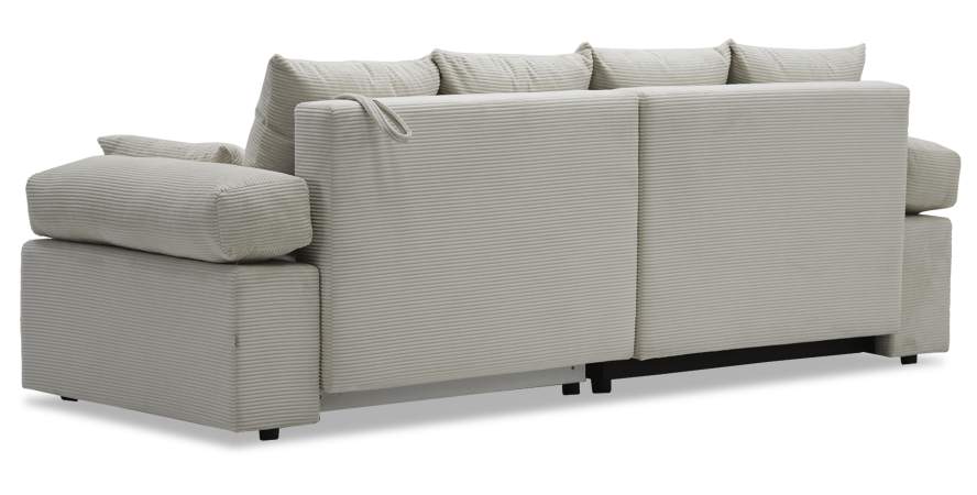 Угловой диван левый Тайлин Молочный кремовый велюр Уцененный