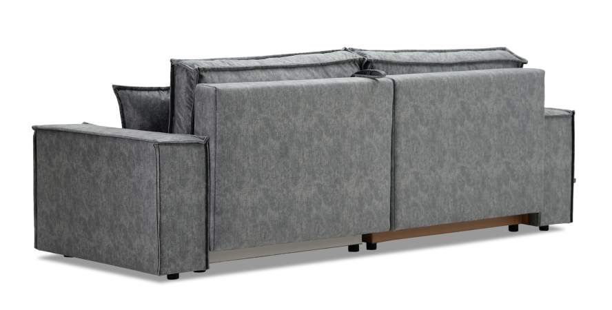 Угловой диван Фабио темно-серый велюр