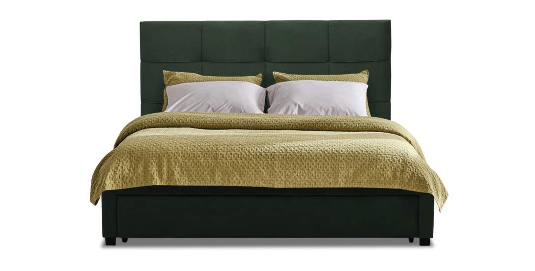 Двуспальная кровать Борба 140 зеленый велюр