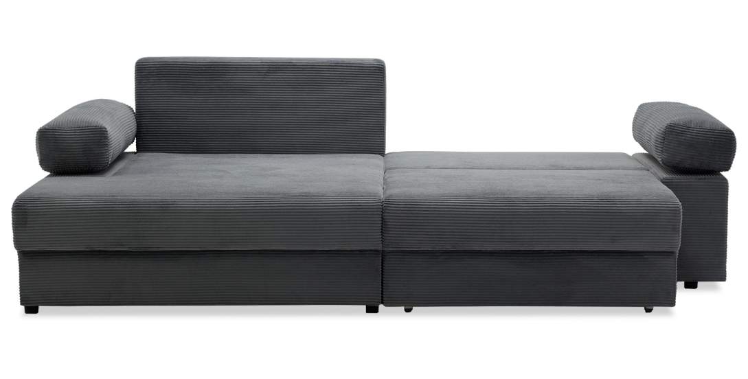 Угловой диван левый Тайлин Графитовый велюр