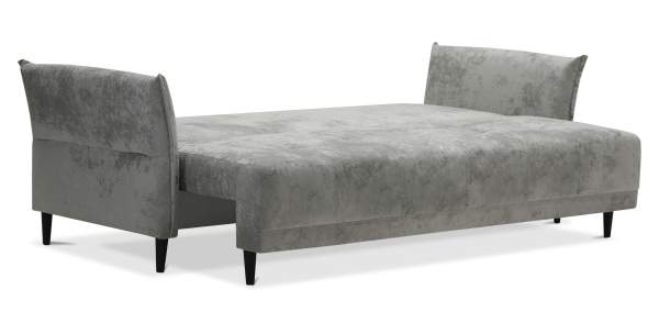 Прямой диван Лома жемчужно-серебряный велюр