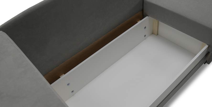 Угловая кушетка правая Иби Дымчатый серый велюр