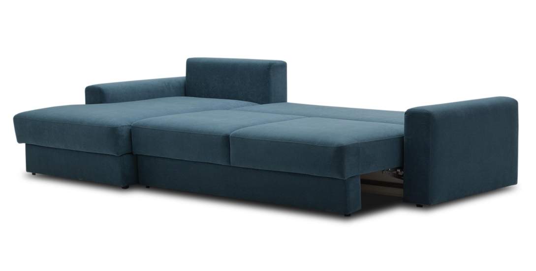 Угловой диван левый Вегас Индиго велюр