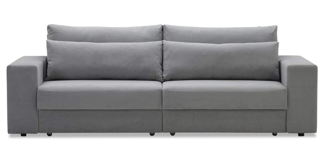 Прямой диван Рица Дымчатый серый велюр 