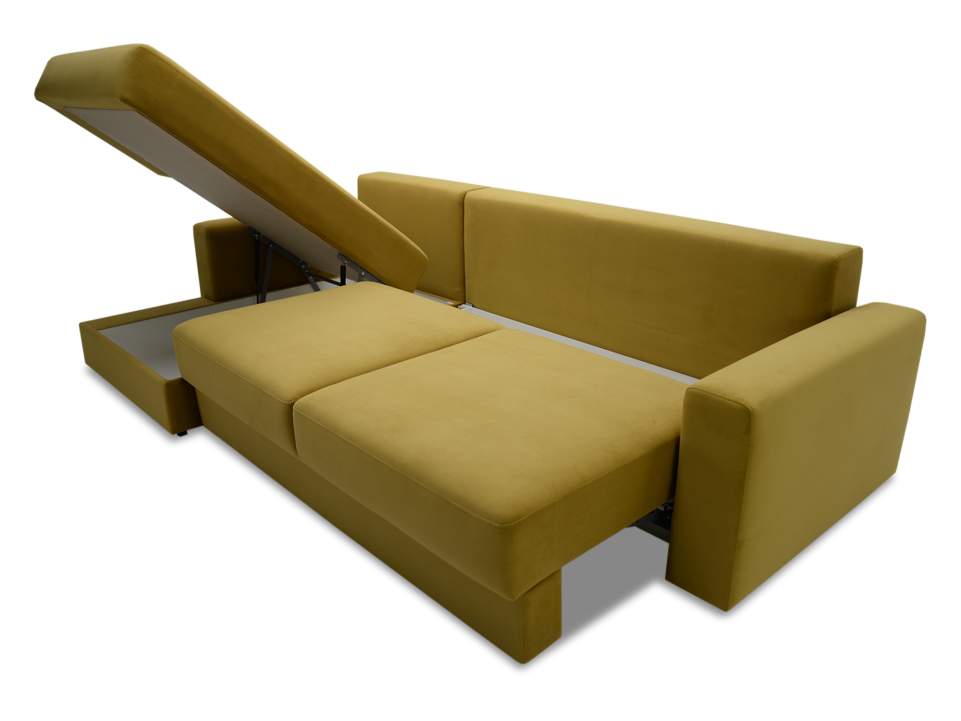 Угловой диван левый Вегас горчичный велюр