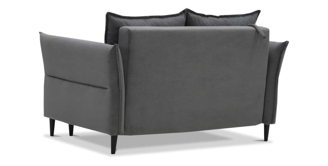 Прямой мини диван Лома 140 Серый велюр 