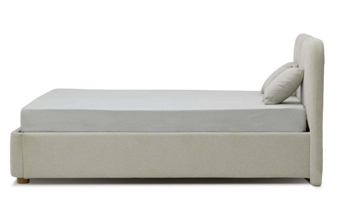 Двуспальная кровать Фрейя 160 с подъемным механизмом светло-серый велюр
