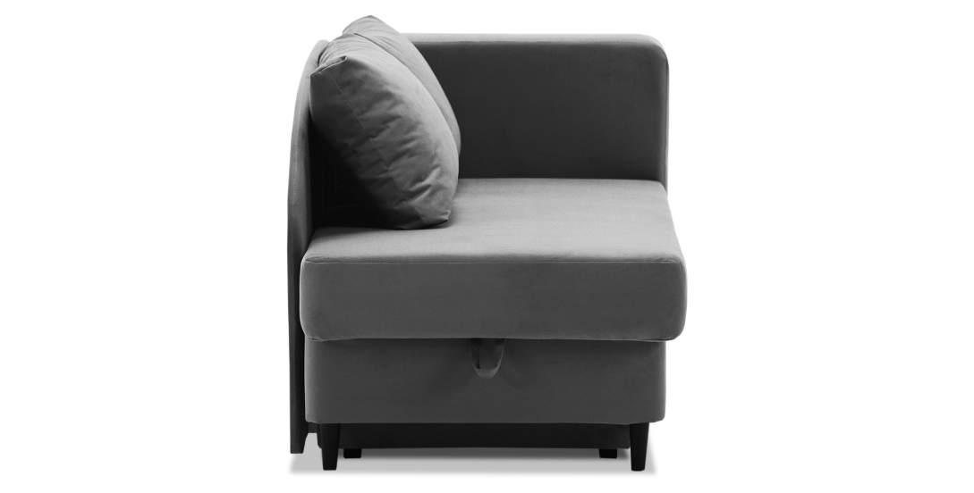 Угловая кушетка правая Иби Антрацитовый велюр