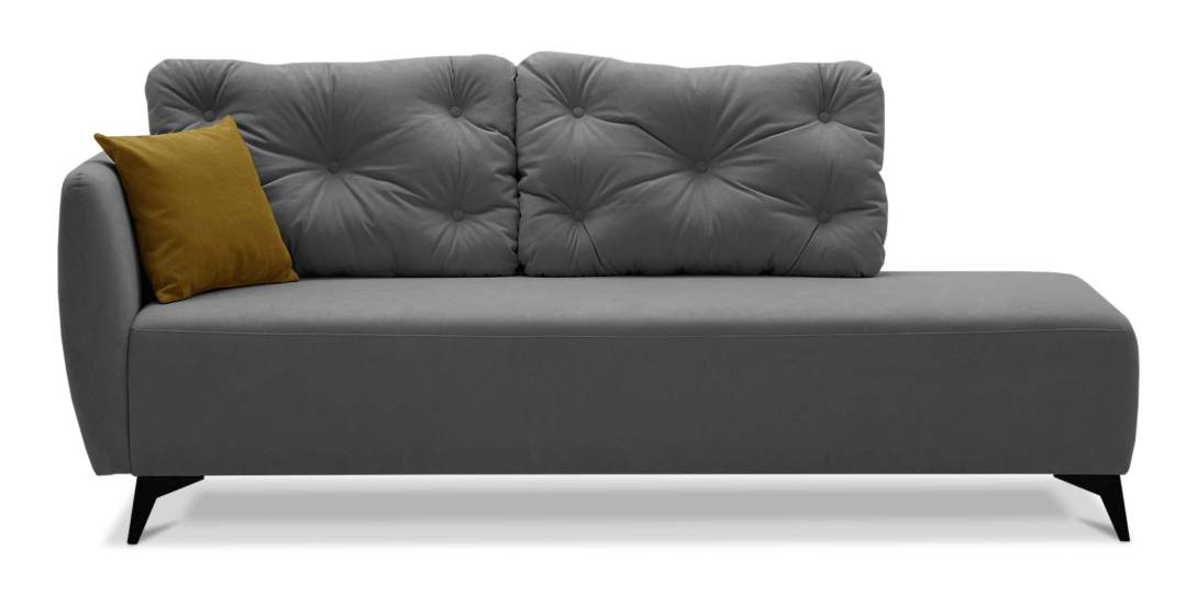 Угловая кушетка Тиволи 190 Серый велюр 