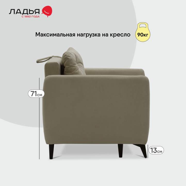 Раскладное кресло Тиволи айвори велюр 