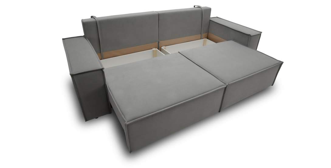 Прямой диван Фабио Дымчатый серый велюр