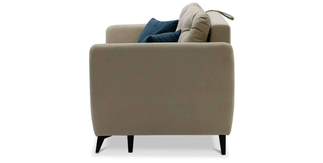 Прямой мини диван Тиволи 120 Айвори велюр 