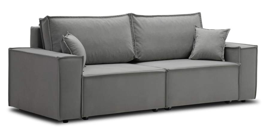 Прямой диван Фабио Дымчатый серый велюр Уцененный