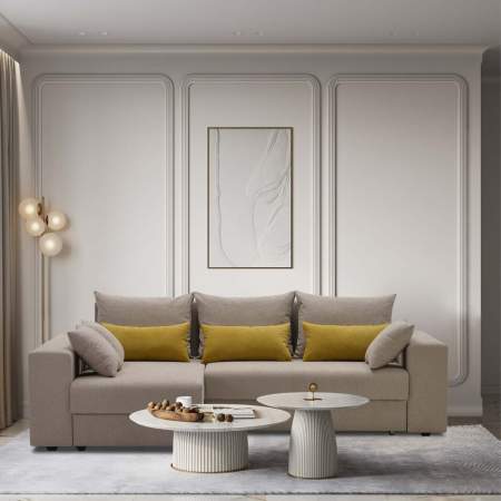 Угловой диван левый Майами Бежевый шенилл 