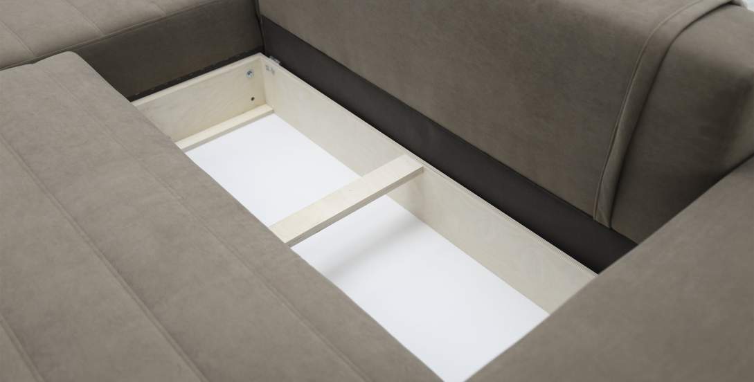 Угловой диван левый Белес Светло-коричневый велюр