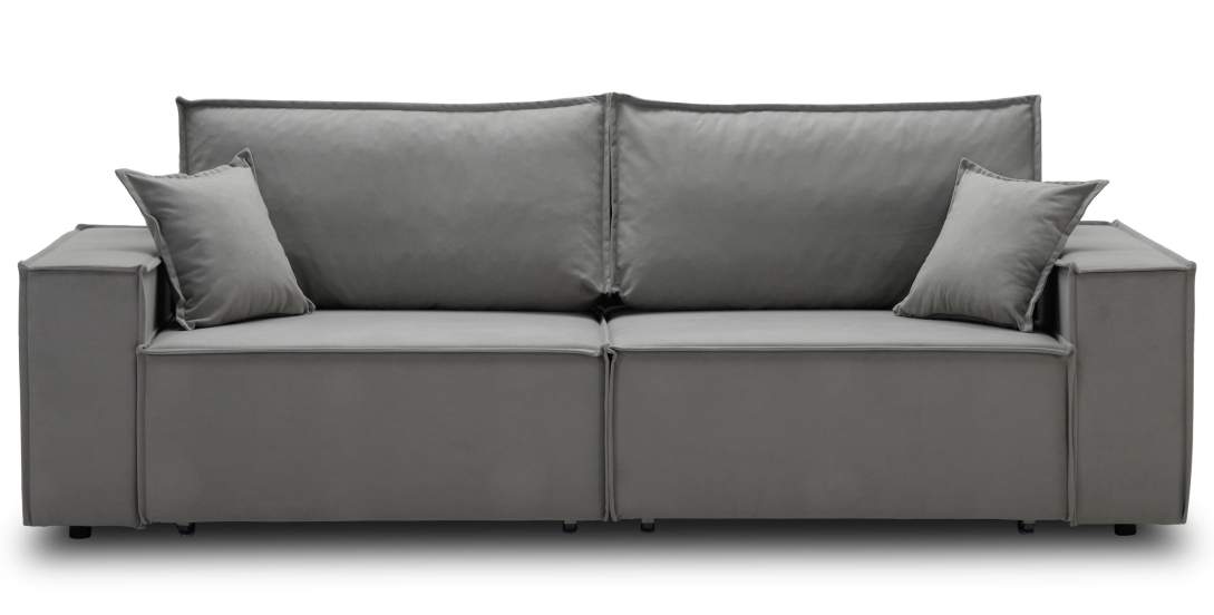 Прямой диван Фабио Дымчатый серый велюр